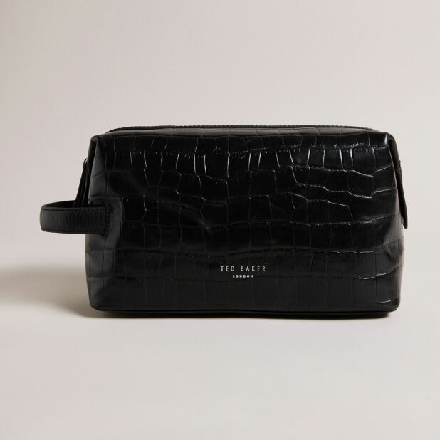 Ted Baker ROYE Black Croc Leather Washbag | Great British Brands USA