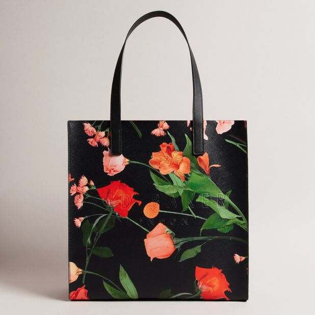 Ted Baker FLIRCON Icon Large Black Floral Print Bag
