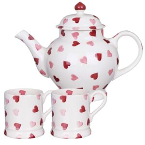 Pink Hearts Teapot Set